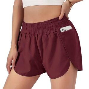 Blooming Jelly Burgundy Women's Athletic Shorts Size XXL
